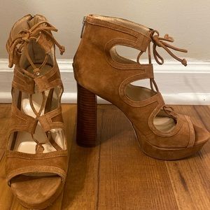 Vince Camuto Kamaye Suede Platform Block High Heels